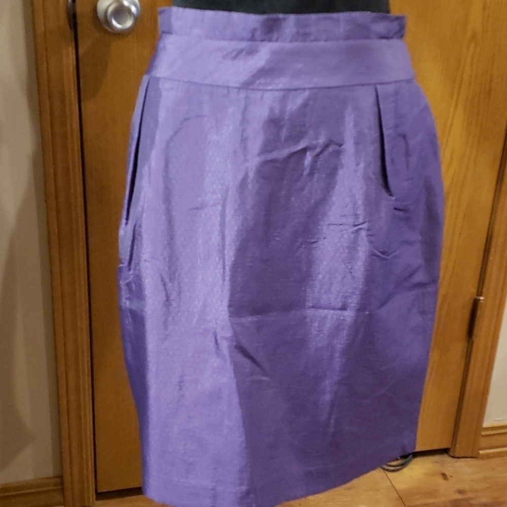 Antonio melani purple brocade cotton blend skirt